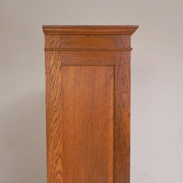 Oak Roller Shutter Cabinet with Shutters One Above the Other, 1930s For Sale - Image 9 of 18