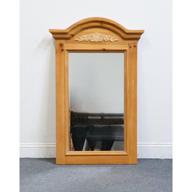 French Country Broyhill Furniture Solid Knotty Pine Rustic Country Style 30" Arched Mirror For Sale - Image 3 of 5