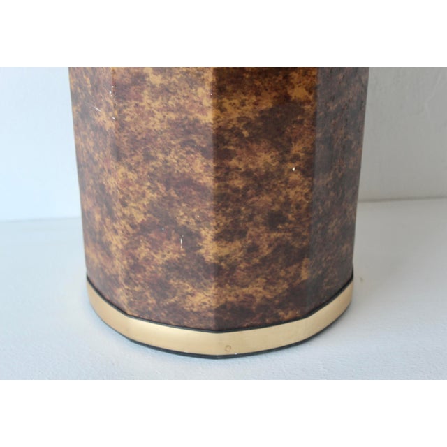 Vintage 1970s Kraftware Nyc Faux Burl Wood Umbrella Stand Cane Holder For Sale - Image 12 of 18