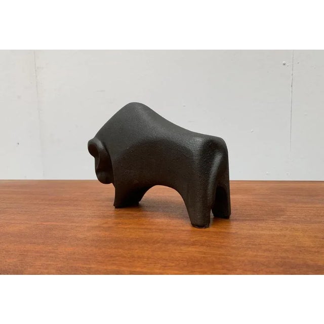 1970s Vintage Cast Iron Bull Figurine For Sale - Image 5 of 17