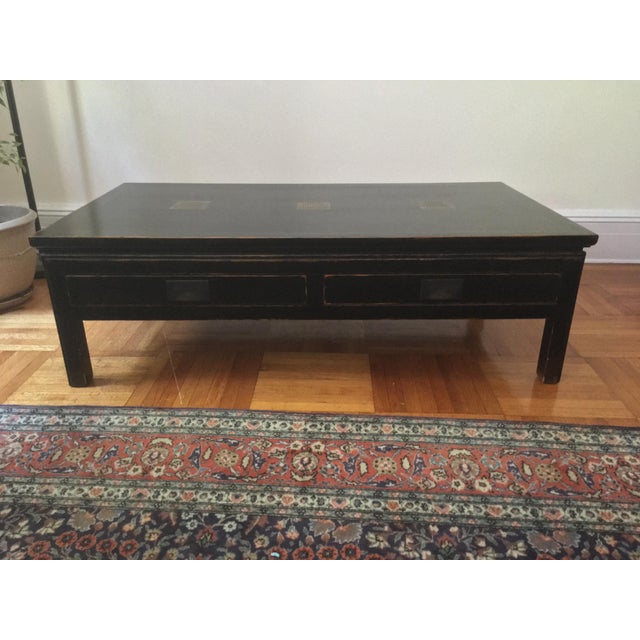 Black Asian Style Coffee Table | Chairish