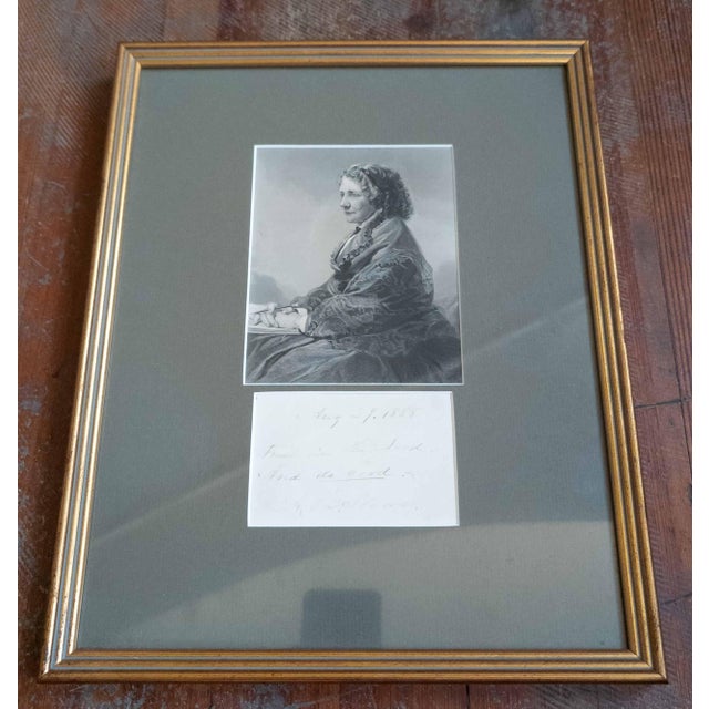 We are selling this 19th century framed autograph of Harriet Beecher Stowe. This simple note, possibly a response to a...