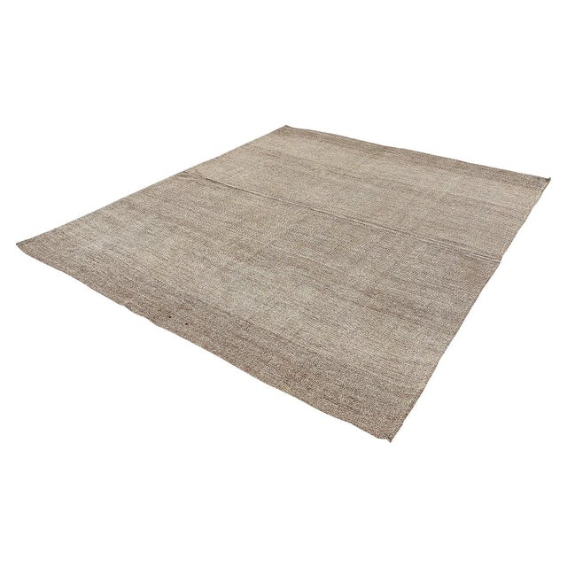 Mid-Century Modern Mid 20th Century Gray Vintage Modern Kilim Rug For Sale - Image 3 of 7