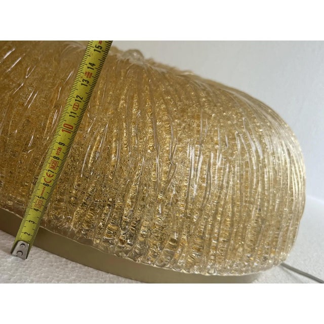Contemporary Venetian Amber Graniglia Budino Murano Glass Flush Mount by Simoeng for Simoeng For Sale - Image 3 of 9