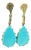 Italian 18k Gold Turquoise and Diamond Drop Earrings, Pair For Sale