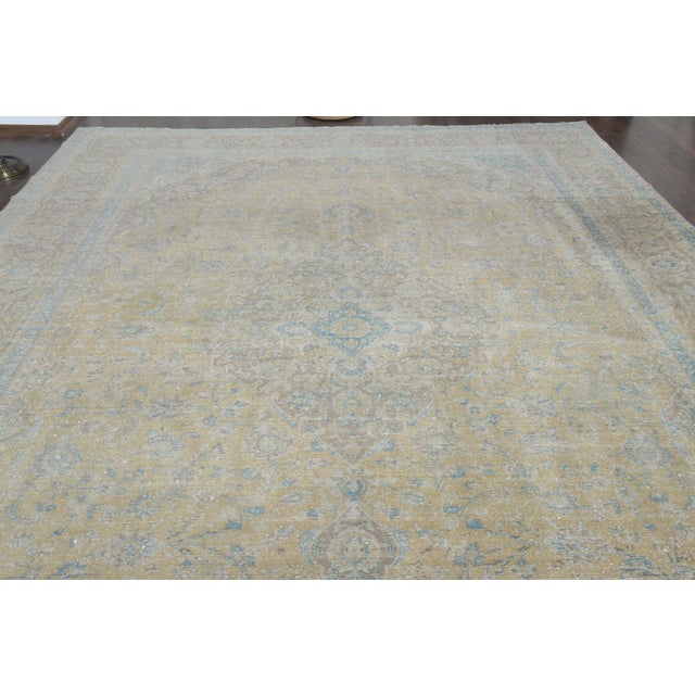 1970s Vintage Persian Handmade Wool Cotton Orange Area Rug For Sale - Image 11 of 11