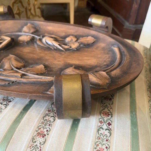 1930s Art Deco Hand-Carved Wood and Brass French Centerpiece For Sale - Image 15 of 15