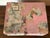 Antique and charming rustic box, painted a pretty pink with peeling wallpaper. Handmade, circa late 1800s. Please see...