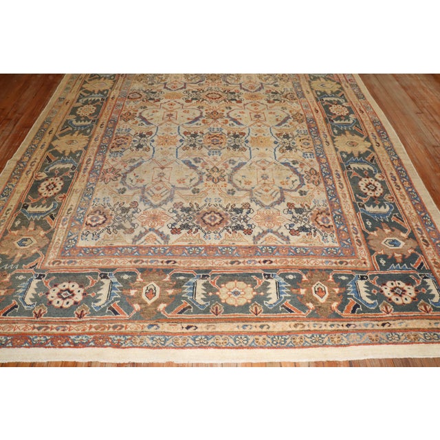 Tan Antique Persian Mahal Rug For Sale - Image 8 of 18