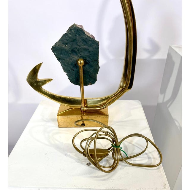Table Lamps in Sculptural Brass and Amethyst by Willy Daro, 1970s, Set of 2 For Sale - Image 9 of 11