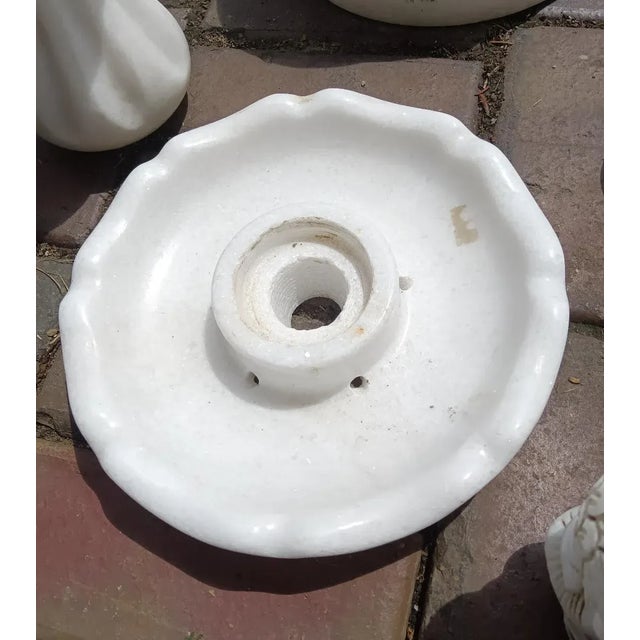 White Vintage Carved Marble Marble Fountain Tiers For Sale - Image 8 of 10