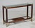 Italian Mid-Century Walnut & Brass Console Table With Glass Top For Sale - Image 13 of 13