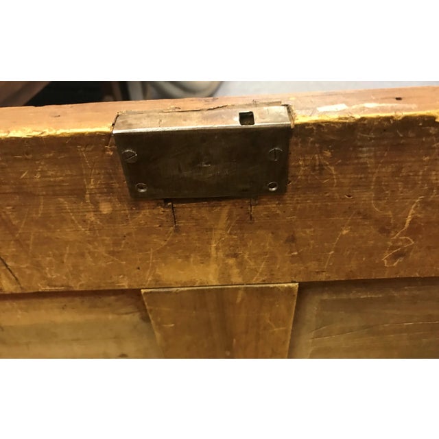 Red Early 20th Century Antique Original Red Wash American Trunk For Sale - Image 8 of 13