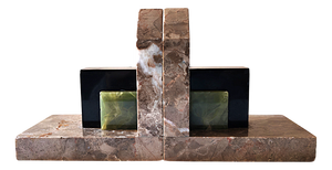 Art Deco Bookends in Marble, 1940s, Set of 2