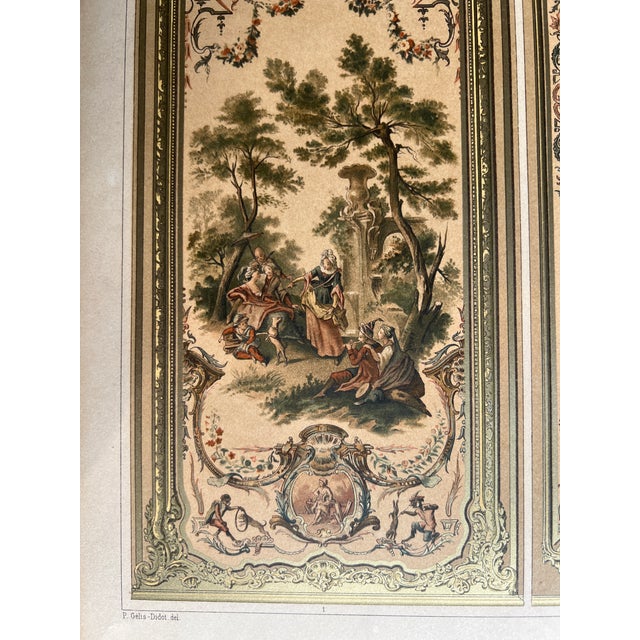 19th Century French Chromolithograph – Rococo Decorative Panel Design For Sale - Image 4 of 8