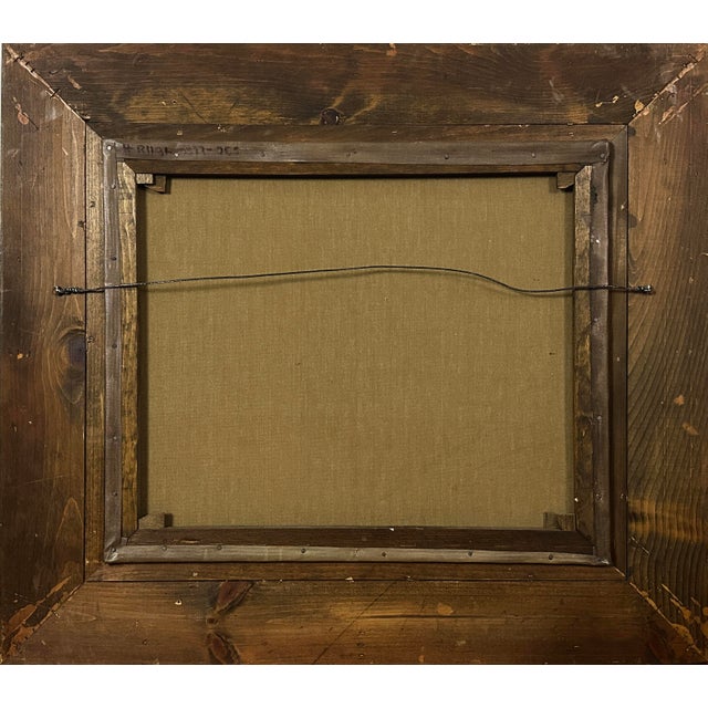 Gold Vintage Continental Dutch Style Floral Still Life, Signed (Oil/Acrylic on Canvas) For Sale - Image 8 of 8