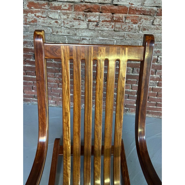 Salvador Vidal Exotic Wood Cantilevered Rocker and Ottoman For Sale In Philadelphia - Image 6 of 12