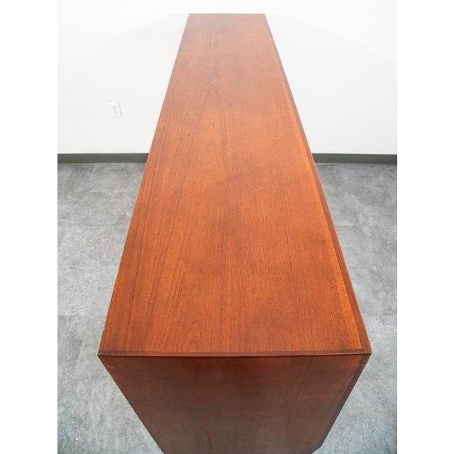 Mid Century Danish Modern Credenza Highboard Bar Sideboard Denmark Teak Drawers For Sale - Image 4 of 12