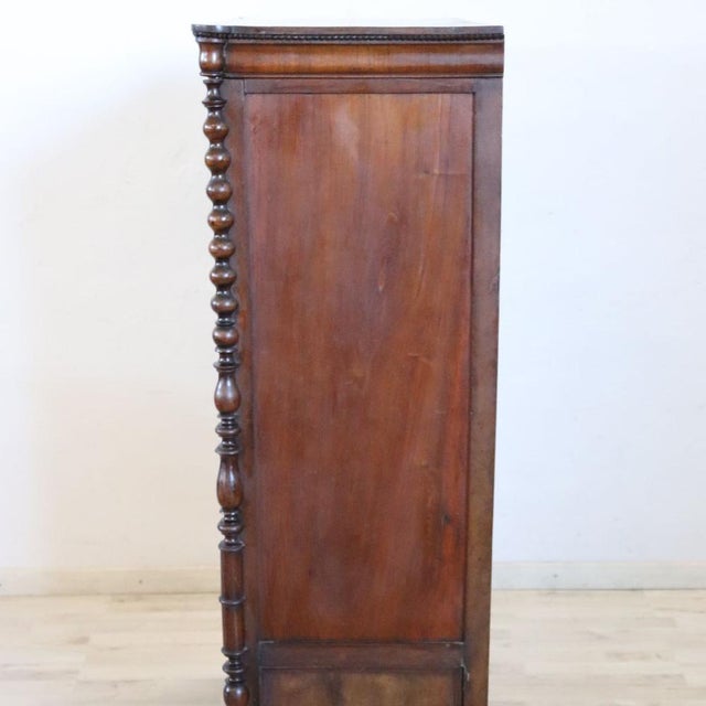 Brown Small Antique Wardrobe in Walnut, 1800s For Sale - Image 8 of 14