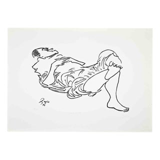 Primo Zeglio, A Man in the Sun, 1978, Lithograph For Sale