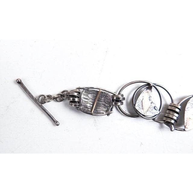 Contemporary Artist Studio Sterling Silver Abstract Bracelet For Sale - Image 4 of 9