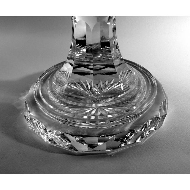 1980s Florentine Renaissance Style Huge Italian Cut and Ground Crystal Medici Vase For Sale - Image 10 of 13