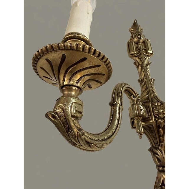 Antique French Bronze Wall Sconce, Set of 2 For Sale - Image 3 of 5