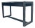 Ebonized Faux Bamboo Reed Two Door Glass Top Console Sofa Table For Sale