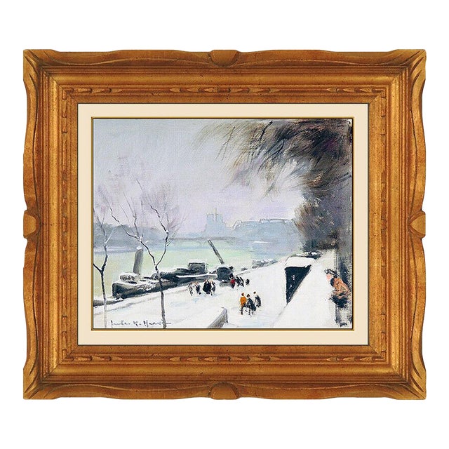 Mid 20th Century Winter Along the Seine, Jules René Hervé For Sale