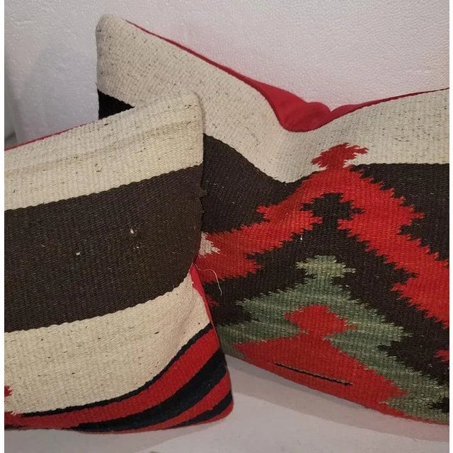 Native American Mexicana Indian Weaving Pillows-Pair For Sale - Image 3 of 5