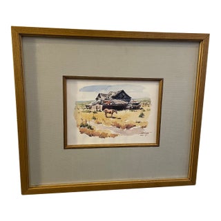1960s “Cowboy and Horse Orignal Watercolor by James Boren 1921–1990 For Sale
