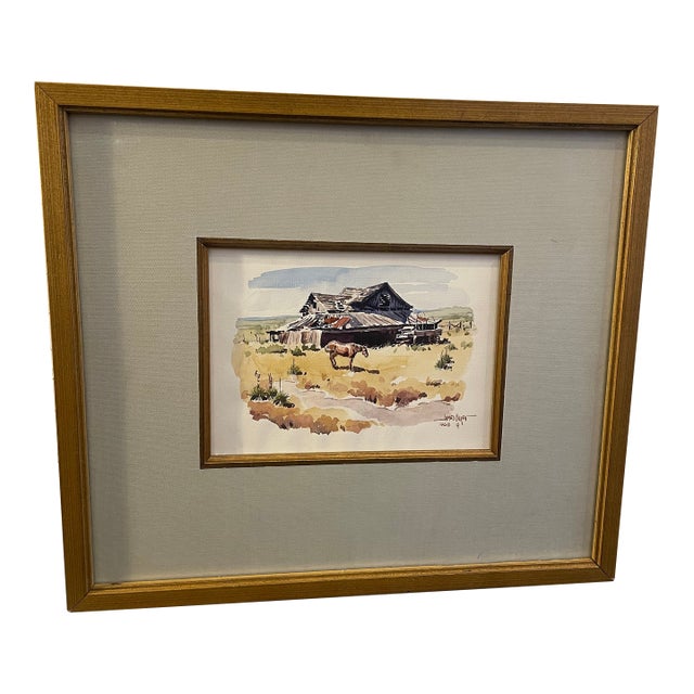 1960s “Cowboy and Horse Orignal Watercolor by James Boren 1921–1990 For Sale