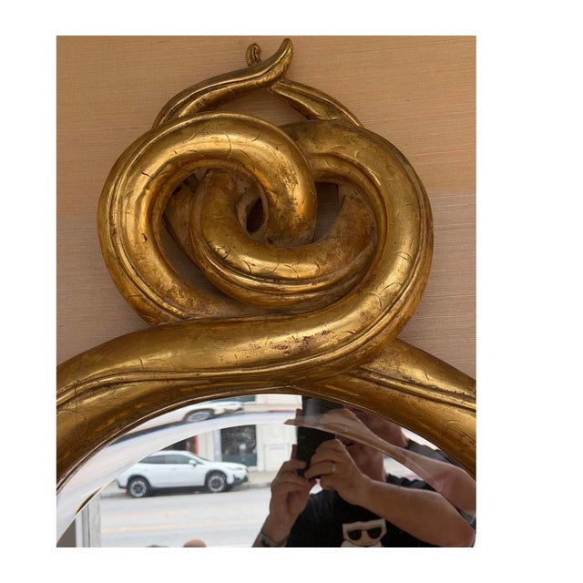 Rose Tarlow Rose Tarlow Melrose House Regency Style Giltwood Serpent Mirror For Sale - Image 4 of 4