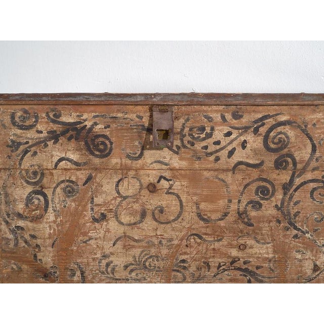Antique Wood Chest, 1830s For Sale - Image 10 of 18