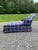 English Early 20th Century Louis XVI Style Upholstered Blue Tartan Plaid Chaise Lounge For Sale - Image 3 of 8