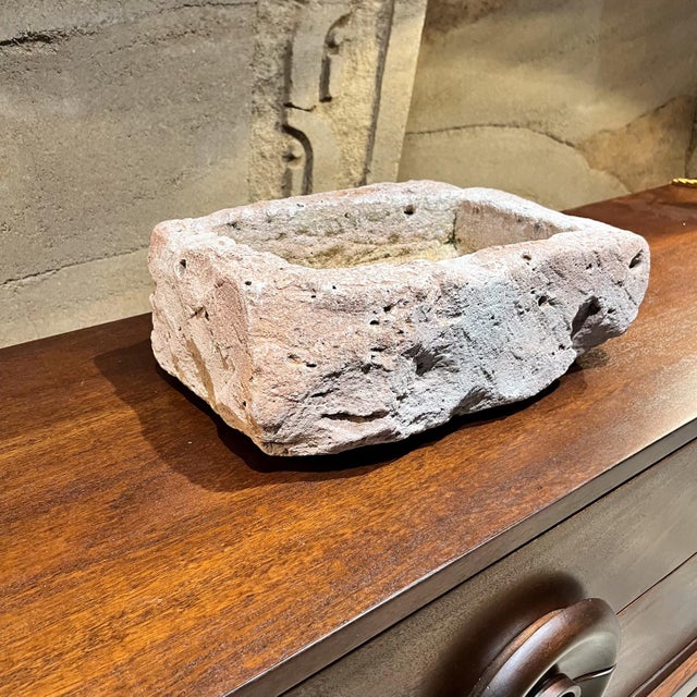 Early 19th Century 19th Century Hand Carved Limestone Trough Basin Planter Antique Farm For Sale - Image 5 of 12