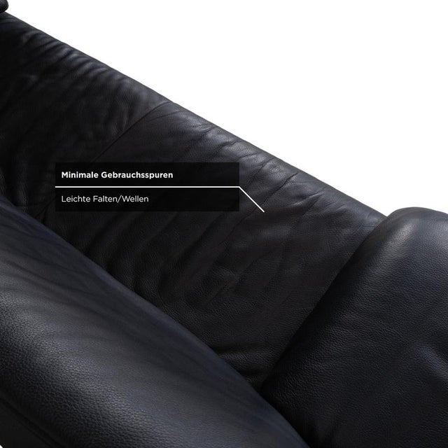 Leather Two-Seater Black Sofa with Manual Function by Jori Linea For Sale - Image 9 of 15