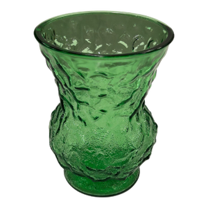 Vintage Eo Brody Emerald Green Crinkle Glass Vase – Mid-Century Modern