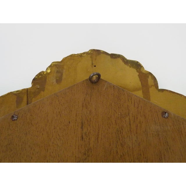 Wood Wall Mirror in Wood and Gilded Stucco with Shell Decoration, 1950s For Sale - Image 7 of 9