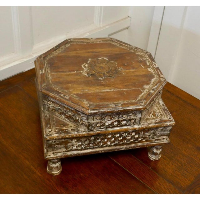 Double Height Carved Indian Box, 1910 For Sale - Image 3 of 8
