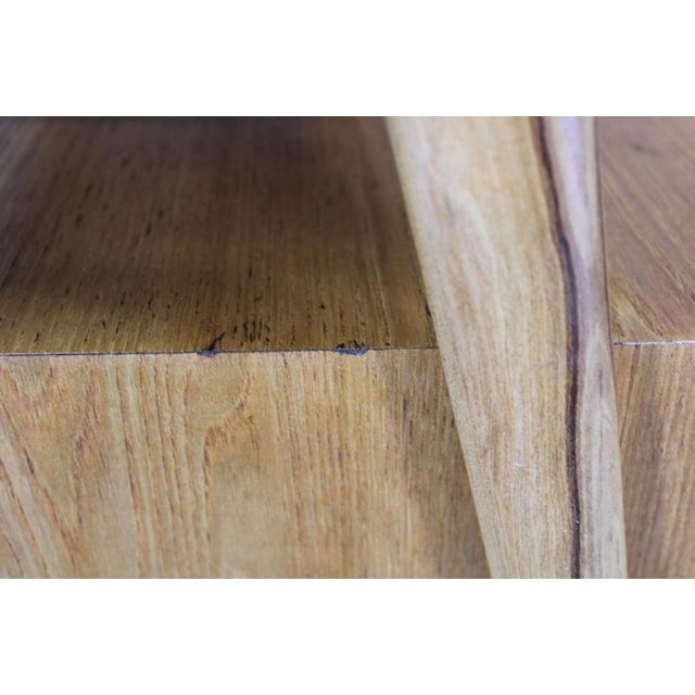 Mid-Century Modern Maple Nightstand with Milky Glass Shelf, 1960s For Sale - Image 9 of 16