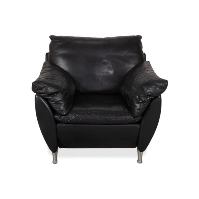 Set of Model 5600 Lounge Chair and Ottoman in Black Leather from Rolf Benz For Sale - Image 15 of 18