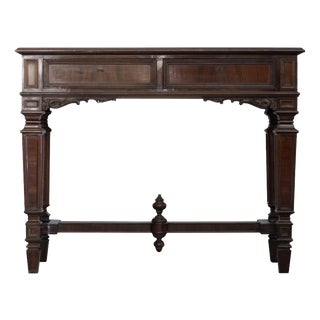 Mid-Century Italian Walnut and Burl Wood Console Table, 1950s For Sale