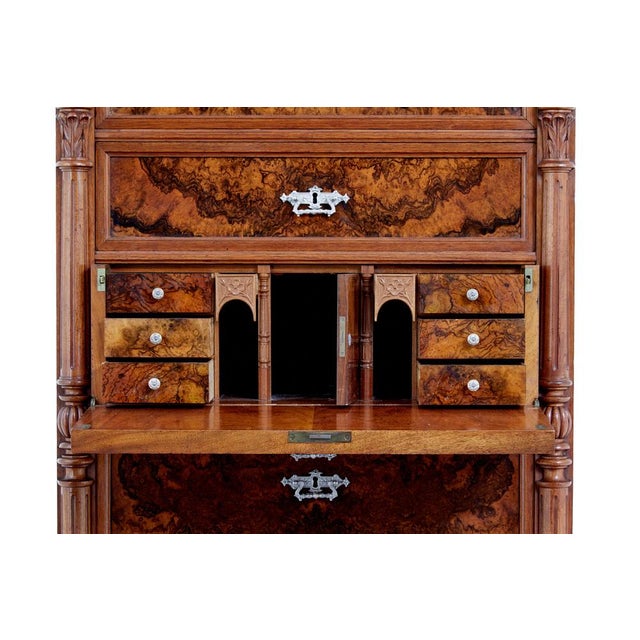 Antique Burr Walnut Chest of Drawers, 1890 For Sale - Image 13 of 14