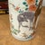 White Cylindrical Ceramic White Vase with Deer Design For Sale - Image 8 of 12
