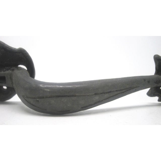 Arts & Crafts Antique 13 In. Black Iron Arts & Crafts Door Pull Handle For Sale - Image 3 of 4
