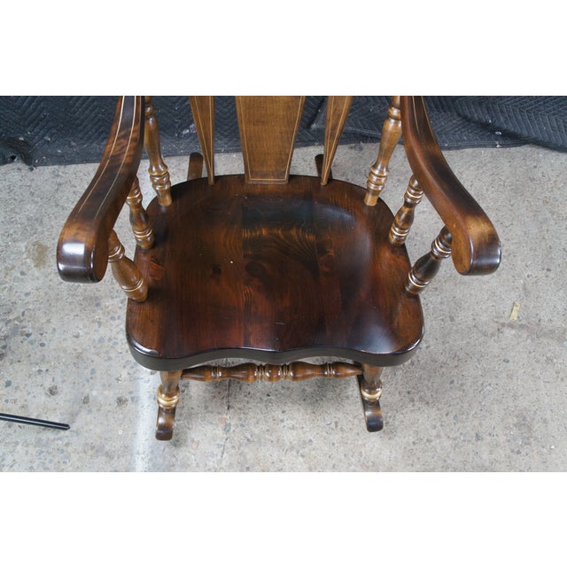 Late 19th Century S Bent Brothers Colonial Maple American Eagle Bicentennial Rocking Chair Rocker For Sale - Image 9 of 14