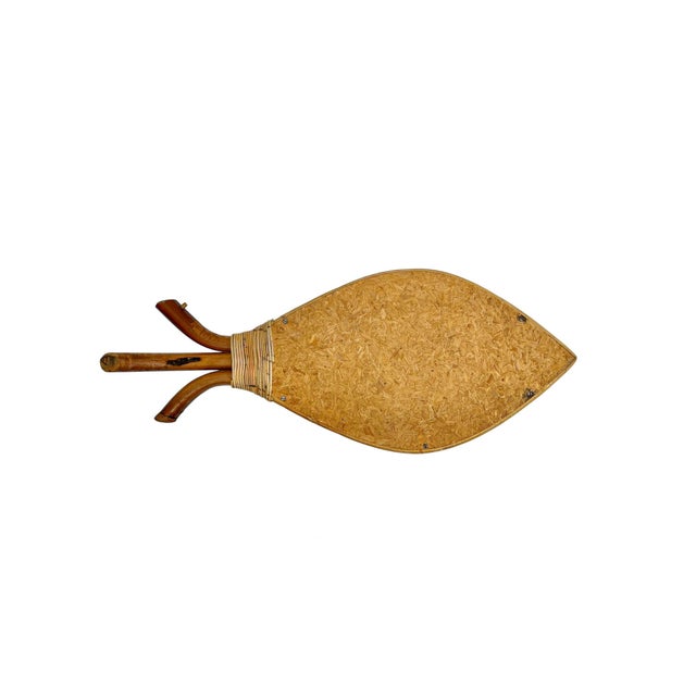 Wood Mid-Century Organic Bamboo and Rattan Fish-Shaped Mirror, France, 1950s For Sale - Image 7 of 11
