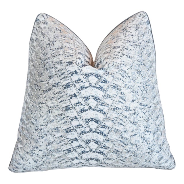 Italian Scalamandre Komodo Abstract Feather/Down Pillow 21" Square For Sale