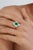Dark Green Regal 18k White Gold 3.31ct Zambian Emerald & 1.04ct Diamond Halo Cocktail Ring Size 8 For Sale - Image 8 of 17